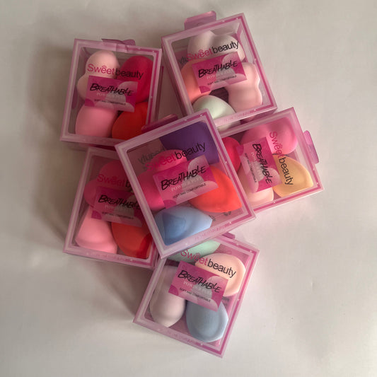 sweet beauty powder puff بيوتي بلندر مجموعة ٤ قطع