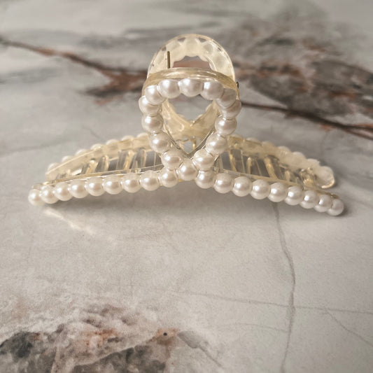 مشبك شعر لؤلؤي أنيق Elegant Pearl Hair Claw Clips 1 pc