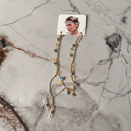 سلسلة نظارات بخرزات زرقاء Beaded Eyeglass Chain