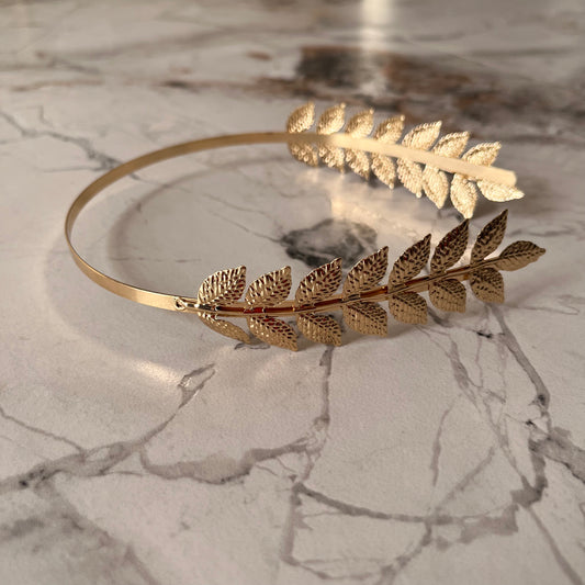 تاج أنيق ذهبي أوراق جانبية chic small gold sided leafs headband