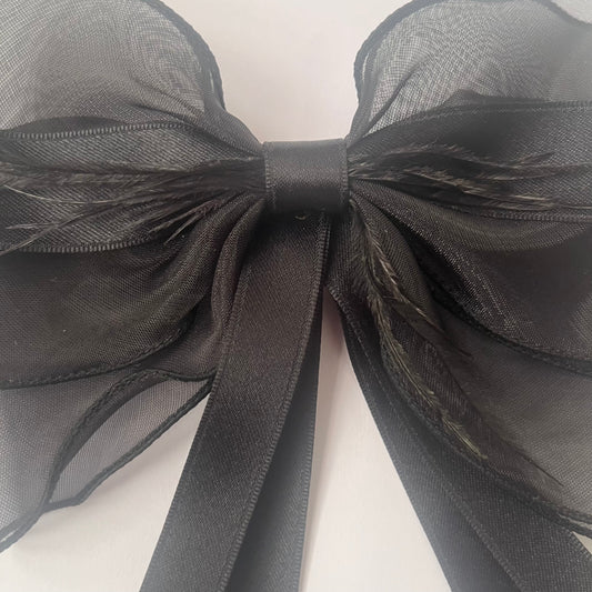 فيونكة شعر سوداء آنيقة ، قطعة واحدة  Black Hair Bow , 1 pcs