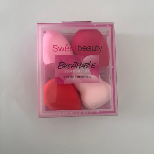 sweet beauty powder puff  بيوتي بلندر مجموعة ٤ قطع