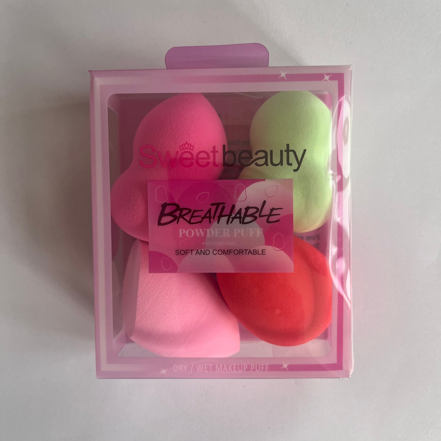 sweet beauty powder puff  بيوتي بلندر مجموعة ٤ قطع