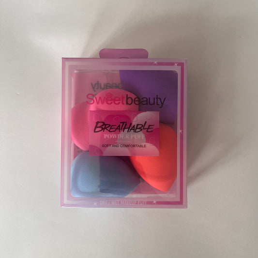 sweet beauty powder puff  بيوتي بلندر مجموعة ٤ قطع