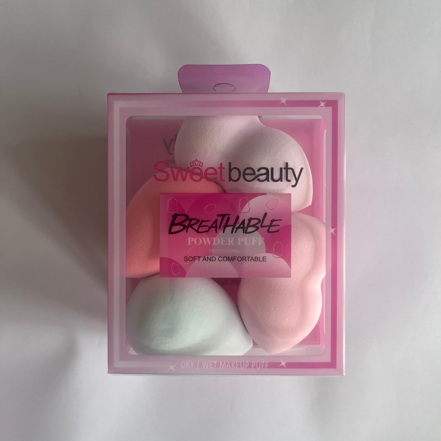 sweet beauty powder puff  بيوتي بلندر مجموعة ٤ قطع