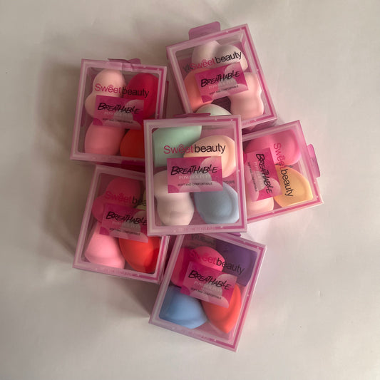 sweet beauty powder puff  بيوتي بلندر مجموعة ٤ قطع