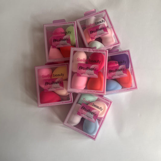 sweet beauty powder puff  بيوتي بلندر مجموعة ٤ قطع