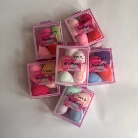 sweet beauty powder puff  بيوتي بلندر مجموعة ٤ قطع