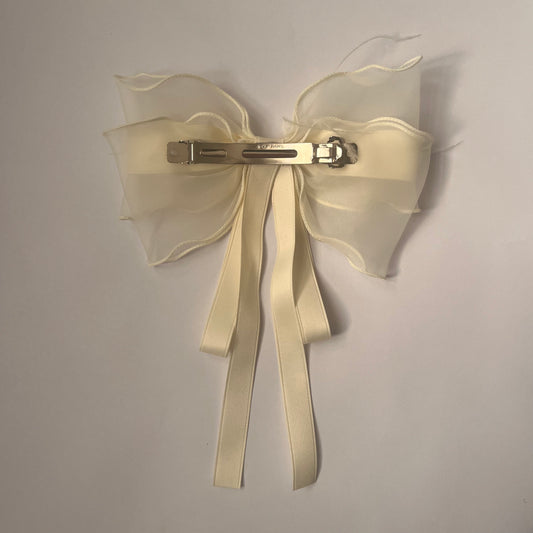 فيونكة شعر بيضاء آنيقة ، قطعة واحدة  White Hair Bow , 1 pcs
